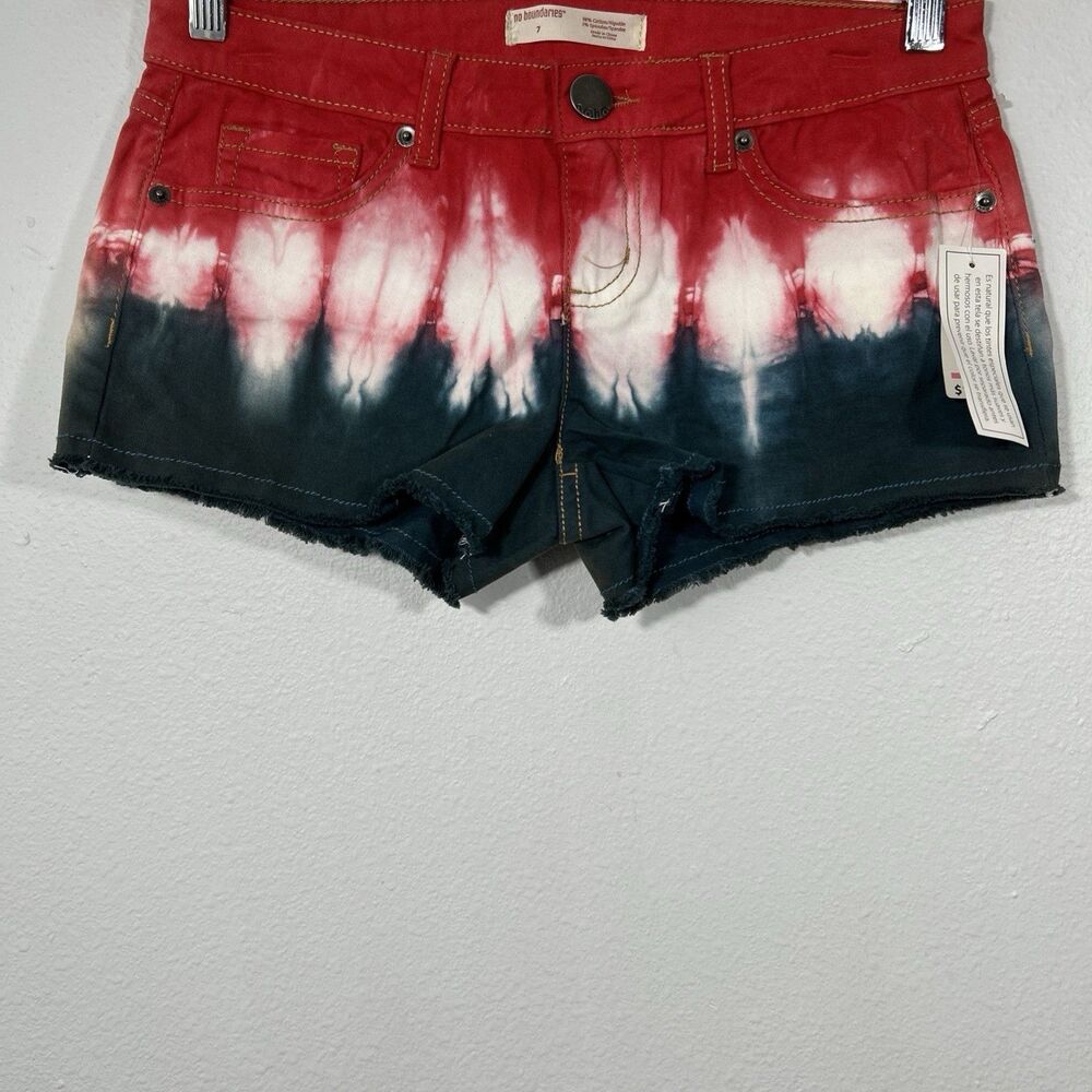 No‎ Boundaries Hot Shorts Womens 7 Tie Dye Low Rise Shortie Summer 2000 Y2K